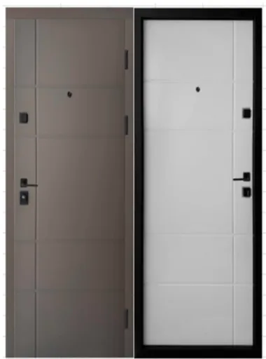 ПЛ-19 Двері вхідні, квартира, ТМ ARTIZ, Софттач темний хакі / Білий супермат